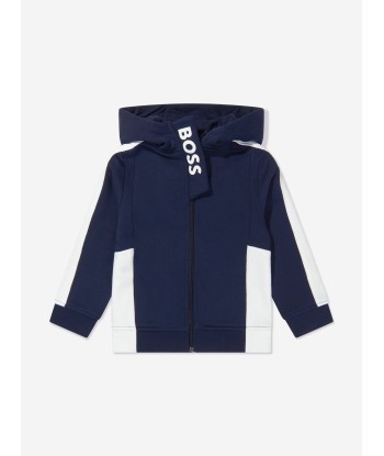 BOSS Boys Logo Print Zip Up Top votre