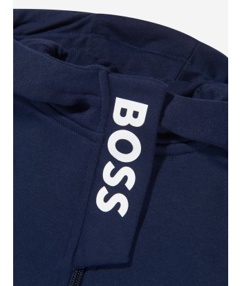 BOSS Boys Logo Print Zip Up Top votre