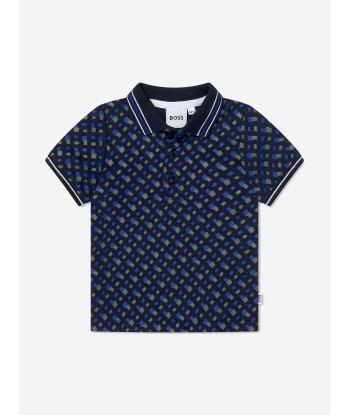 BOSS Baby Boys Monogram Polo Shirt In Navy en ligne