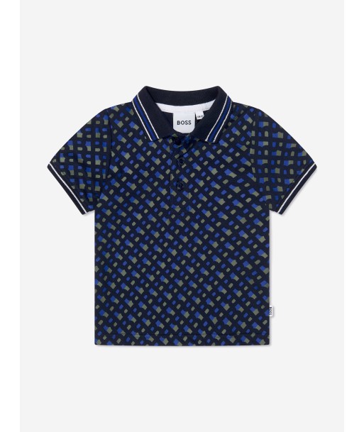 BOSS Baby Boys Monogram Polo Shirt In Navy en ligne