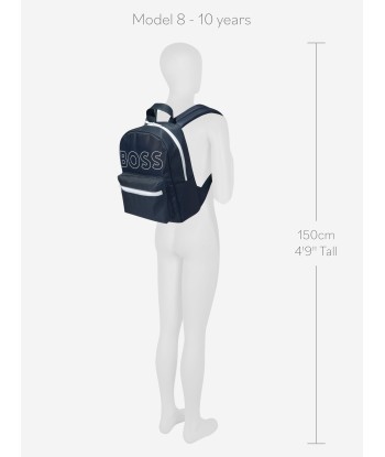 BOSS Kids Logo Backpack In Navy Les magasins à Paris et en Île-de-France