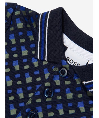 BOSS Baby Boys Monogram Polo Shirt In Navy en ligne