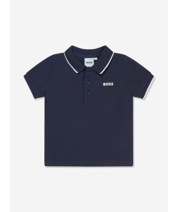 BOSS Baby Boys Logo Polo Shirt in Navy livraison et retour toujours gratuits