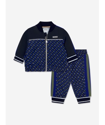 BOSS Baby Boys Patterned Tracksuit In Navy les ligaments