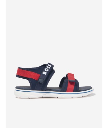 BOSS Boys Logo Strap Sandals In Navy la livraison gratuite