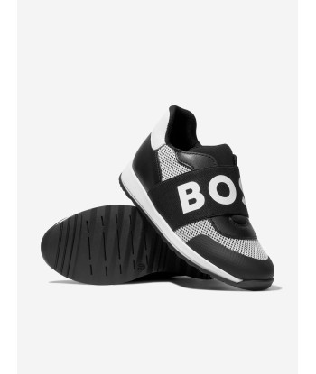 BOSS Boys Logo Trainers In Black Par le système avancé 