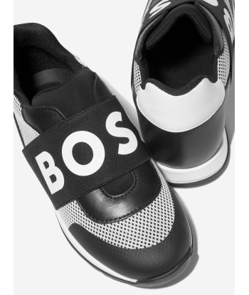 BOSS Boys Logo Trainers In Black Par le système avancé 