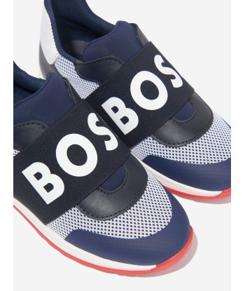 BOSS Boys Logo Trainers In Navy Dans la société mordern