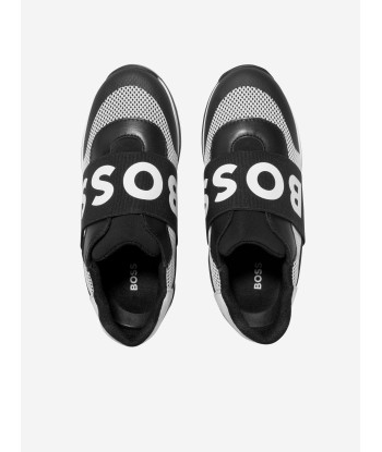 BOSS Boys Logo Trainers In Black Par le système avancé 