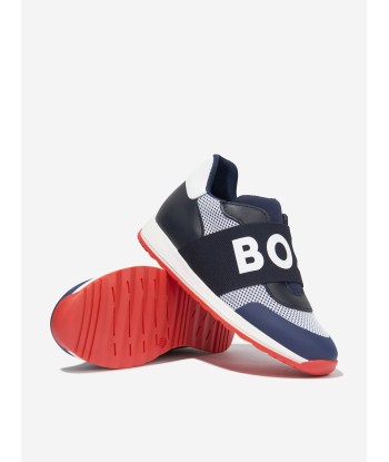 BOSS Boys Logo Trainers In Navy Dans la société mordern