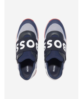 BOSS Boys Logo Trainers In Navy Dans la société mordern