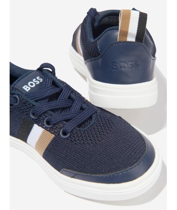 BOSS Boys Branded Trainers In Navy destockage