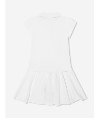 BOSS Girls Polo Dress In White meilleur choix