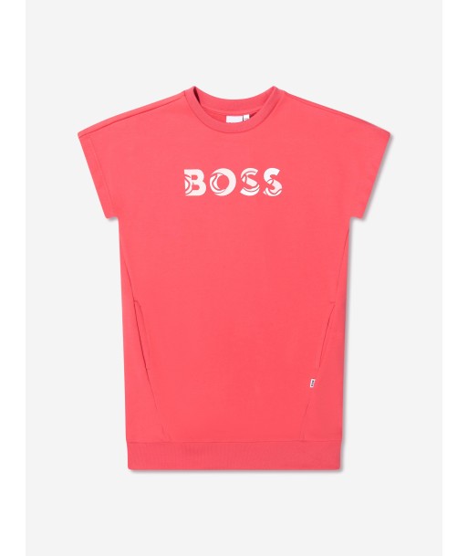 BOSS Girls Logo Sweater Dress In Red Par le système avancé 