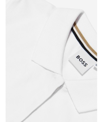 BOSS Girls Polo Dress In White meilleur choix