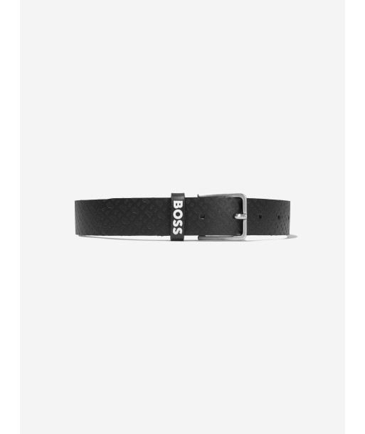 BOSS Boys Leather Logo Belt In Black chez Cornerstreet bien 