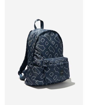 BOSS Kids Monogram Backpack In Navy le des métaux précieux