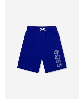 BOSS Boys Logo Bermuda Shorts In Blue Voir les baskets