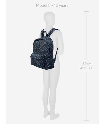 BOSS Kids Monogram Backpack In Navy le des métaux précieux