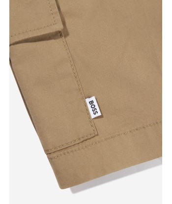 BOSS Boys Pocket Bermuda Shorts In Beige Fin de série