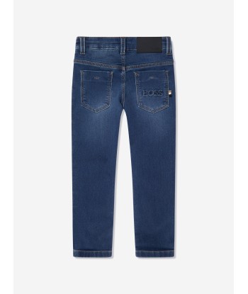 BOSS Boys Denim Slim Fit Jeans In Blue offre 