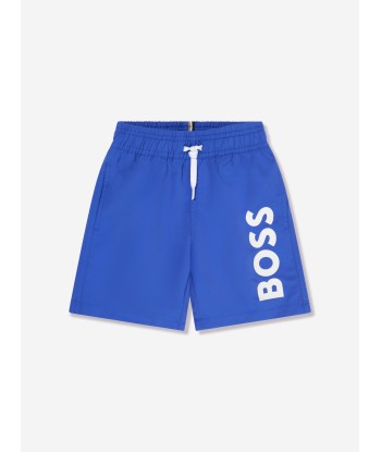 BOSS Boys Logo Swim Shorts In Blue JUSQU'A -70%! 