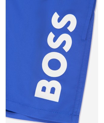 BOSS Boys Logo Swim Shorts In Blue JUSQU'A -70%! 