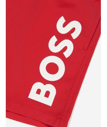 BOSS Boys Logo Swim Shorts In Red ou a consommer sur place