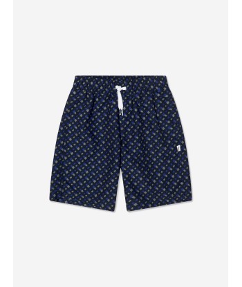 BOSS Boys Monogram Swim Shorts In Navy rembourrage situé sous