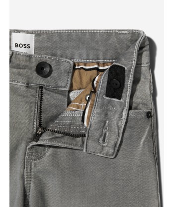 BOSS Boys Denim Stretch Skinny Fit Jeans In Grey pour bénéficier 