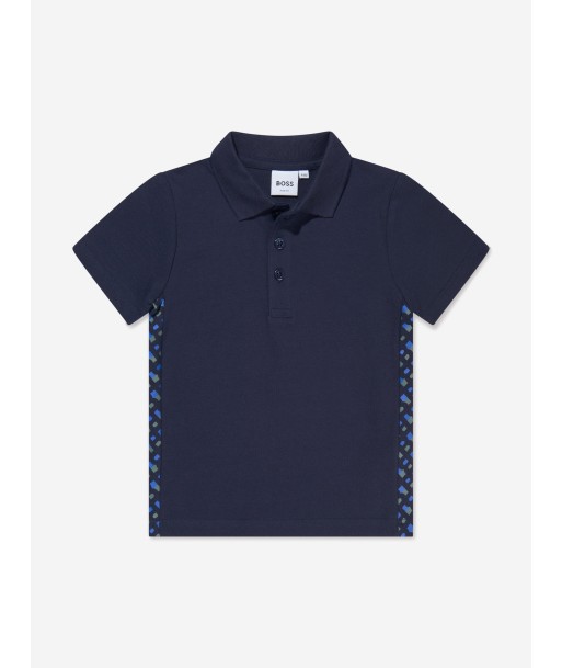 BOSS Boys Monogram Trim Polo Shirt In Navy Le MVP de beaucoup