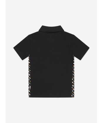 BOSS Boys Monogram Trim Polo Shirt In Black sur le site 