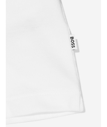 BOSS Boys Logo Polo Shirt In White la livraison gratuite