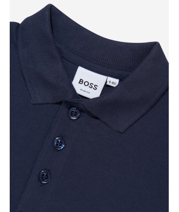 BOSS Boys Monogram Trim Polo Shirt In Navy Le MVP de beaucoup