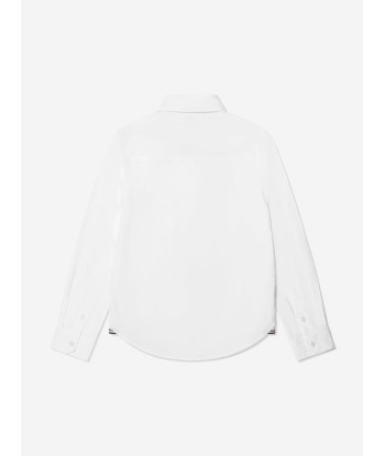 BOSS Boys Long Sleeve Oxford Shirt In White outlet