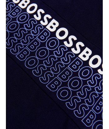 BOSS Boys Logo Polo Shirt In Navy est présent 