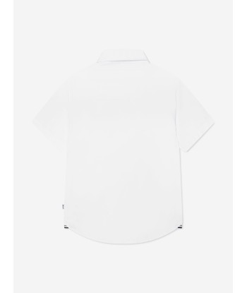 BOSS Boys Short Sleeve Oxford Shirt In White online