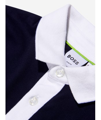 BOSS Boys Logo Polo Shirt In Navy est présent 