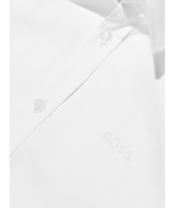 BOSS Boys Long Sleeve Oxford Shirt In White outlet