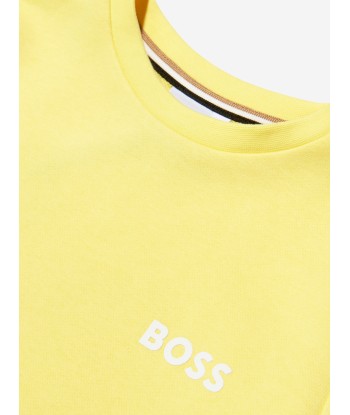 BOSS Boys Logo Sweatshirt In Yellow pour bénéficier 