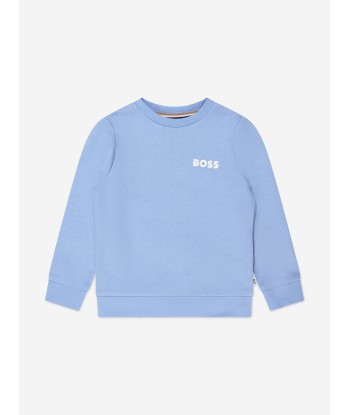 BOSS Boys Logo Sweatshirt In Blue en ligne