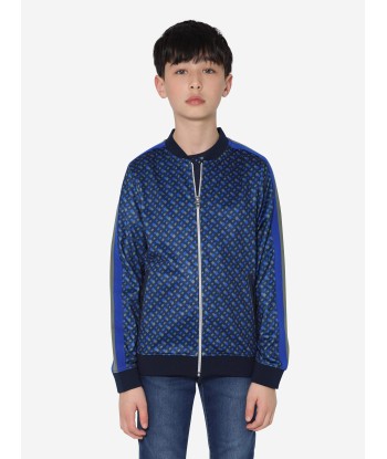 BOSS Boys Monogram Zip Up Sweatshirt In Navy français