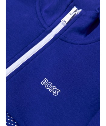 BOSS Boys Half Zip Sweatshirt In Blue Par le système avancé 