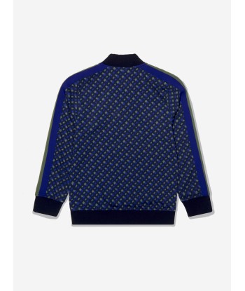 BOSS Boys Monogram Zip Up Sweatshirt In Navy français