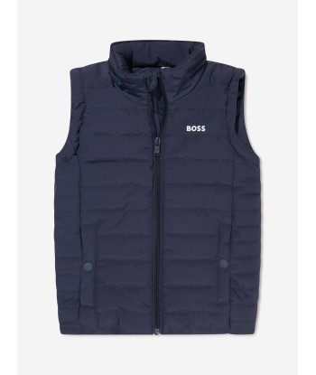 BOSS Boys Down Padded Gilet in Navy ou a consommer sur place