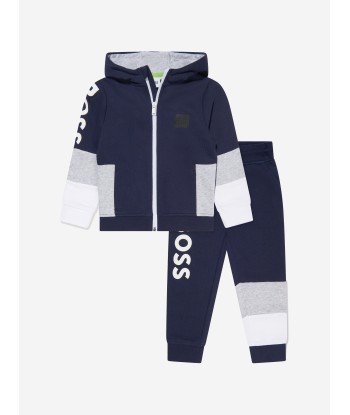 BOSS Boys Logo Print Tracksuit in Black acheter en ligne