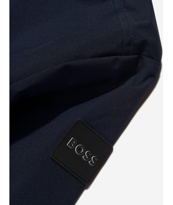 BOSS Boys Hooded Windbreaker in Navy en stock