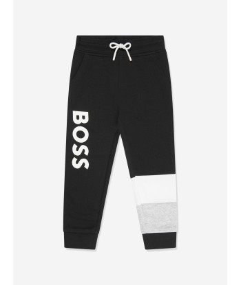 BOSS Boys Logo Print Tracksuit in Black de pas cher