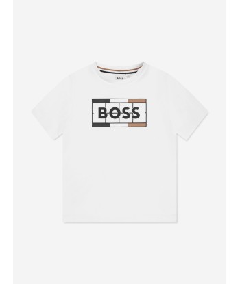 BOSS Boys T-Shirt And Shorts Set in White paiement sécurisé