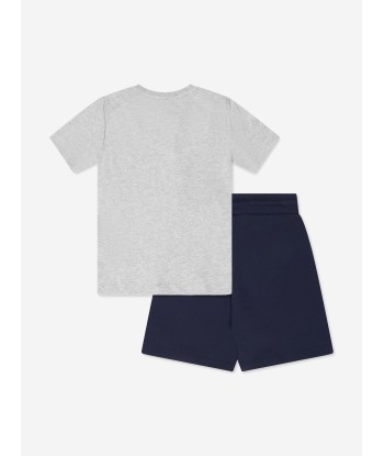 BOSS Boys T-Shirt And Shorts Set in Grey Pour